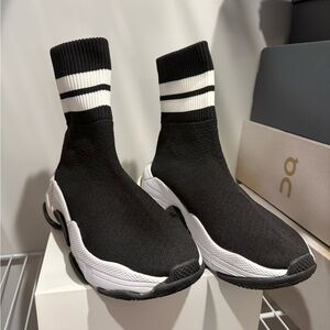 Jeffrey Campbell Black and White Sock Sneakers